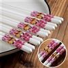 GTIEDIK Set di 5 bacchette in ceramica, riutilizzabili, 24 cm, farfalla rosa