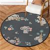 Mularoka Tappeto rotondo con koala dei cartoni animati, 0,9 m, piccolo cerchio, morbido, antiscivolo, lavabile, tappetino per interni, tappeto ultra sottile, per ingresso, camera da letto, bagno, soggiorno