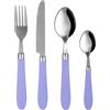 KASANOVA Set 24 posate Smooth in acciaio inox con manico blu chiaro
