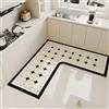 Treer Tappeto Cucina Antiscivolo Lavabile, Forma a L Tappetino Runner Moderni Tappetino Diatomite Assorbente Passatoia Corridoio per Camera da Letto Ingresso Bagno (Plaid,100 * 100 * 45cm)