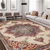 ENEN Tappeto Salotto Pelo Corto, Stampa Stile Turco Persiano Vintage Tappeti Antiscivolo Grande Lavabile in Lavatrice, per Cucina, Camera da Letto, Corridoio, Soggiorno (Colore 8,100x150cm)