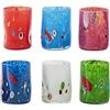 SWEET HOME Varotto & Co. Set 6 Bicchieri Acqua Murano in Vetro Colori Assortiti cl 28 cod.BC02700LU cm 10,5h diam.7,6