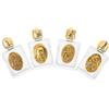 PRETYZOOM Set da 4 Bottigliette in Vetro Goffrato da 15 Ml per Acqua Santa Struttura in Lega Dorata Contenitori da Viaggio per Eventi Religiosi Matrimoni e Decorazioni Cristiane