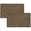 Astra Zerbino moderno per porta d'ingresso - Tappetino in cocco Set di 2 45x75cm a strisce grigio - Tappetino antisdrucciolo robusto - Zerbino interno