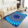 Loussiesd Tappeto Boho Mandala Tappeto antiscivolo per bambini blu Trippy Swirl Tappeto per soggiorno, camera da letto, tappeto anteriore per interni e interni, 150 x 200 cm
