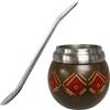 Gaucho Bruno - Matita termica in acciaio inox per bere Yerba Mate | Facile da pulire | Comodo da tenere | Mantiene la temperatura delle bevande | Design per sembrare una zucca naturale | con Bombilla