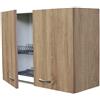 Arredobagno e Cucine Mobile scolapiatti armadietto pensile 80 per Cucina, 2 sportelli H.60, Rovere