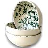 Fratelli Colì Set 3 Ciotole in Maiolica Schizzi Verde Rugiada Ø9 cm