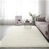 DUOLEH Tappeto grande che non perde pelo, soffice tappeto shaggy con fondo antiscivolo, lavabile, per camera da letto, dormitorio, cameretta dei bambini e soggiorno (90 x 150 cm, beige)
