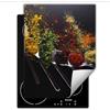 DarHaus Coperchio Piano Cottura 40x52 cm Cucina Copri Fornelli Tappetino Induzione Antiscivolo Piastra Protezione - Spezie - cucchiai