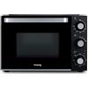 H.Koenig Mini Forno Elettrico 20L FO20 Compatto Multifunzione Performante Programmabile 4 modalità di cottura, fino a 230°, Timer 60 min, Porta in doppio vetro, Teglia antiaderente, 1400W