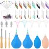 BlissfulAbode Set di strumenti per l'applicazione della ceramica con 8 aghi e applicatore in silicone incluso imbuto per un'arte dell'argilla efficiente e accurata e decorazione in ceramica