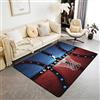 Loussiesd Tappeto da basket 150 x 200 cm per bambini con telaio sportivo da basket blu tappeti per soggiorno per ragazzi ragazze gioco sport tappeto decorativo per interni tappetino con palla giochi