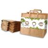 BIOZOYG sacchetti di carta con manico piatto 80 g/m² 32x22x27cm I carta solida sacchetti carta kraft capacità di carico 5-7 kg I XXL I sacchetti di carta con fondo piatto I marrone 250 pc
