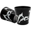 Omniacasa Marmorizzato Nero - Set 6 Bicchieri da Acqua in Vetro, Effetto Marmo Nero e Bianco, Design Moderno, Finitura Lucida, Lavaggio a Mano - Made in Italy - h 8,5 cm Ø 8 cm