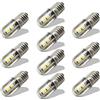 Ruiandsion Lampadina LED E10 220V 230V AC a risparmio energetico, luce indicatore, base a vite 8mm, chipset LED 3030 4SMD, lampadina di upgrade, bianco (confezione da 10 pezzi)