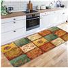 Siunwdiy Tappeto Passatoia 2 Metri for Corridoio Retrò Motivi Geometrici,Antiscivolo Lavabile - Microfibra Tappeti Runner per Corridoio Bagno Salotto Scendiletto Cucina Tappeti Runner,50X200CM