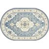 VARIKASHOM Ovale Tappeto Moderno Salotto interno Esterno Terazzo Balcone, Tappeto da pavimento, Vintage Oriental Beige Crema Verde Floreale Motivi,blu,140 x 200 cm