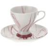 Hervit Set Due Tazzine Caffè in Fine Porcellana con Piattino Linea Tulip - Box 2 Tazze Espresso Forma Moderna con Tulipani - 3 Differenti Colori e Scatola Regalo Ø9x7cm (Rosa)