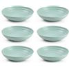 Acan Tradineur - Confezione da 6 piatti fondi in plastica, riutilizzabili e riciclabili, adatti per uso alimentare, forno a microonde e congelatore, prodotti in Spagna (verde pastello - 19 x 4,5 cm - 750