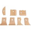 Fictory Set di 7 piedini in argilla per ceramica, strumenti di taglio in legno di faggio per intaglio in ceramica, stampaggio essenziali, kit di artigianato durevole e preciso