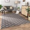 Paco Home Tappeto Salotto Moderno Soggiorno Pelo Corto Motivo Boho Motivo Scandinavo 3D Moderno, Dimensione:80x150 cm, Colore:Antracite
