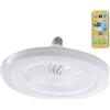 Milageto Ventilatore Da Soffitto Con Luce,LED,Ruotabile a 360°,Regolabile,Lampade a Sospensione Con Ventilatore, Per Camera, Installalo Sul Portalampada E27 Ed è Pronto All'uso, Luce Bianca