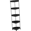 Milageto Scaffale angolare con ruote per contenitore da bagno, Black a 5 Livelli