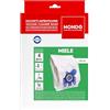 MONDO, Confezione 4 Sacchetti per Aspirapolvere in Microfibra, Compatibili con Aspirapolvere Miele, S2 S4 S5 S6 S8, Complete C2/C3, Classic C1, Incluso 1 Filtro Ritagliabile