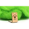 3DP Etichette cuoio pieghevoli Hand knitted with love Mod. O3 - Handmade Exclusive Engraved Genuine Italian Leather Tags (30 Pezzi - Testo Personalizzato)