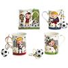 Mandorle by Paben 4 Pezzi Tazza Colazione Mug in porcellana Calciatore con portachiavi pallone da calcio Simpatica scatola Regalo Bomboniera