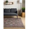 Interiyou Tappeto Vintage Gent - 160x230 cm Multicolore/Rosso Scuro - Pelo corto design retrò per salotto, camera da letto, lavabile e antiscivolo, motivo stampato