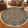 Tomifine Tappeto per soggiorno bohémien camera da letto tappeto antiscivolo lavabile in lavatrice morbido tessuto tappeto per cucina vintage corridoio sala (80 cm,Verde Marrone)