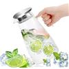 Oceano Brocca Caraffa plastica acrilica Pet con coperchio beccuccio versatore succhi frutta bevande acqua bibite sangria tè freddo caldo cocktail doppio foro in acciaio inossidabile (1.8L)