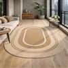 Taidianolp Tappeto Ovale Salotto Moderno Pelo Corto,Moderno geometrico beige, marrone, bianco, beige, 140 x 200 cm,Tappeti Soggiorno, rugs for living room