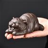 LEEDJUINE Decorazione a forma di tigre cinese in argilla viola, 8,6 cm, decorazione a forma di animale da tè