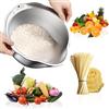 Alleshelfer Ciotola per il lavaggio in acciaio inox con beccuccio, per riso, quinoa, frutta e verdura, colino da cucina, lavabile in lavastoviglie, senza BPA, in acciaio inox