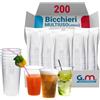 G.M. DISTRIBUZIONE 200 Bicchieri Multiuso in Polipropilene Trasparenti da 400ml, Bicchieri Usa e Getta di Alta Qualità per Bevande, Cocktail, Birra, Granita