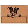 Social crazy Tappeto zerbino personalizzato - Personalizzato Cane jack russel - cocco naturale ideale per ingressi (Cocco Naturale, 90x60 cm)