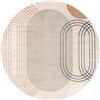 RugVista Amphi, Tappeto, Moderni, Ø 240 cm, Rotonda, Pelo medio, Soggiorno, Camera da letto, Lavabile solo a secco, oeko_tex_100, Beige/Giallo