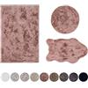 Schöner Wohnen Kollektion Tappeto in pelliccia sintetica Tender - tappeto a pelo alto - modello sagomato - tappeto in pelliccia di lusso - tappeto con finta pelliccia - (rosa scuro, 60 x 90 cm)
