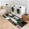 LIHUANE Tappeto Cucina 45 x 185 cm Impermeabile - Antiscivolo - Antimacchia Tappeto Corridoio Lungo Disegno Geometrico 3D per Soggiorno Camera da Letto Sala da Pranzo Foyer, A