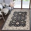 Mazovia Tappeto Salotto Moderno Pelo Corto - Tappeti Moderni Soggiorno - Tappeti Camera da Letto - Tappeti Salotto Grandi Dimesnioni - Motivo Orientale - Nero Beige - 160x220 cm