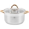 KARL HAUSMANN Pentola Acciaio Inox - 5L - 24 cm - Casseruola Induzione con Coperchio Vetro - Pentola Inox 18/0 - Scala Misura - Per Tutti i Fuochi - Pentole Acciaio Inossidabile