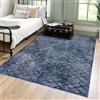 Mazovia Tappeto Salotto Moderno - Tapeto Stampato a Pelo Corto - Morbido Tappeto Camera da Letto - Antiscivolo Tapeto TOSCANA - Tappeto Salotto Motivo Geometrico - Blu 120x170cm