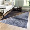 Mazovia Tappeto Salotto Moderno - Tapeto Stampato a Pelo Corto - Morbido Tappeto Camera da Letto - Antiscivolo Tapeto TOSCANA - Tappeto Salotto Motivo Geometrico - Nero Grigio Oro 140x200cm