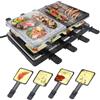 UISEBRT Griglia da raclette 1400 W Griglia Elettrica Raclette Grill 8 Persone - Grill da Tavolo con Pietra Naturale e Rivestimento antiaderente Controllo della Temperatura Nero