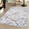 Mazovia Tappeto Salotto Moderno Pelo Corto - Tappeti Soggiorno Turchi Originali - Tappeti Camera da Letto - Tappeti Salotto Grandi Dimensioni - Motivo Astratto - Grigio Argento e Oro 200x300 cm