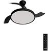 CREATE / WIND CLEAR STUDIO M/Ventilatore da soffitto con luce nero con telecomando / 40W, Temporizzatore, Ø 108 cm, 6 velocità, pale retrattili, 3 temperature di luce, funzione estate-inverno