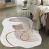 Mazovia Tappeto Moderno dal Design Astratto Irregolare a Pelo Corto Grande per Salotto - Tappeti per Camera Doppia, Camera da Letto e Sala da Pranzo - Beige - 80 x 150 cm